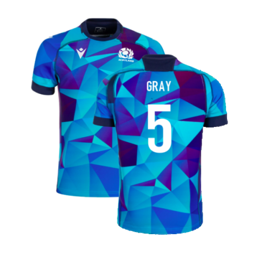 2024-2025 Scotland Rugby Training Jersey (Blue) - Kids (Gray 5)