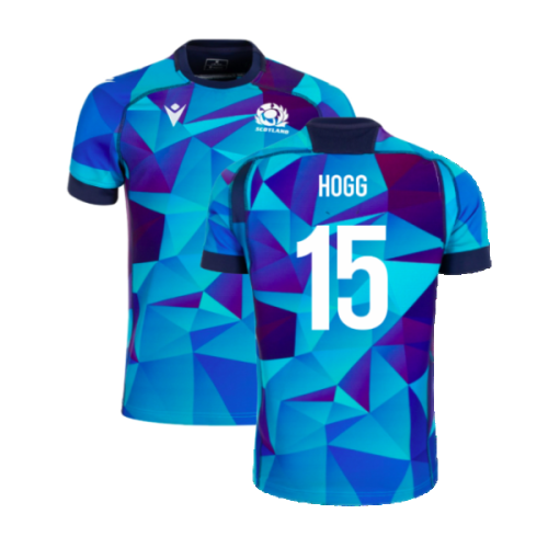 2024-2025 Scotland Rugby Training Jersey (Blue) - Kids (Hogg 15)