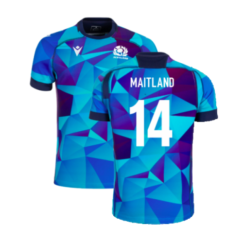 2024-2025 Scotland Rugby Training Jersey (Blue) - Kids (Maitland 14)