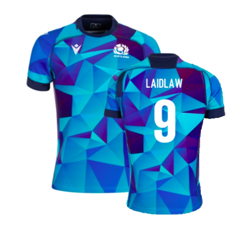 2024-2025 Scotland Rugby Training Jersey (Blue) (Laidlaw 9)