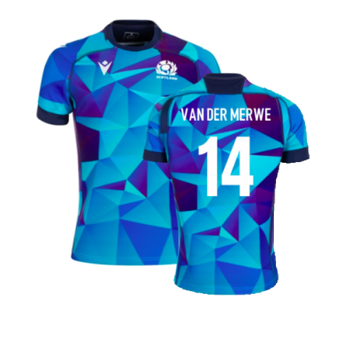 2024-2025 Scotland Rugby Training Jersey (Blue) (Van Der Merwe 14)