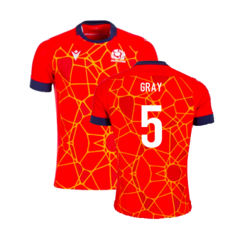 2024-2025 Scotland Rugby Training Jersey (Red) (Gray 5)