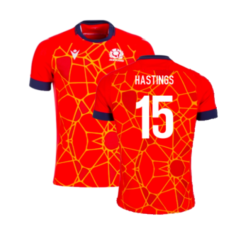 2024-2025 Scotland Rugby Training Jersey (Red) - Kids (Hastings 15)