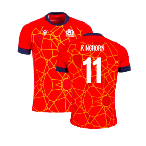 2024-2025 Scotland Rugby Training Jersey (Red) - Kids (Kinghorn 11)