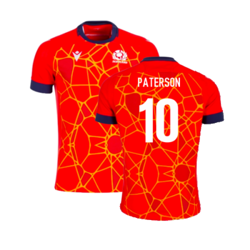 2024-2025 Scotland Rugby Training Jersey (Red) - Kids (Paterson 10)