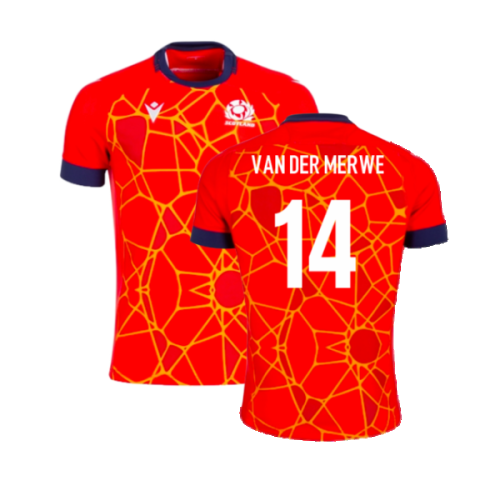 2024-2025 Scotland Rugby Training Jersey (Red) - Kids (Van Der Merwe 14)