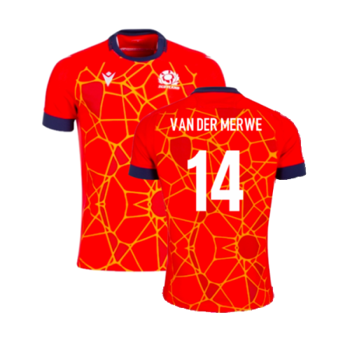 2024-2025 Scotland Rugby Training Jersey (Red) (Van Der Merwe 14)