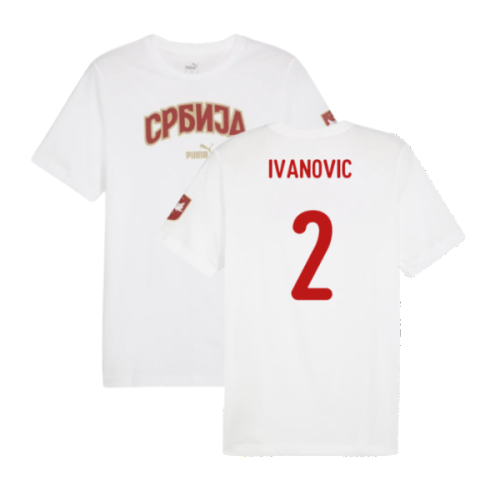 2024-2025 Serbia FtblIcons Tee (White) (Ivanovic 2)