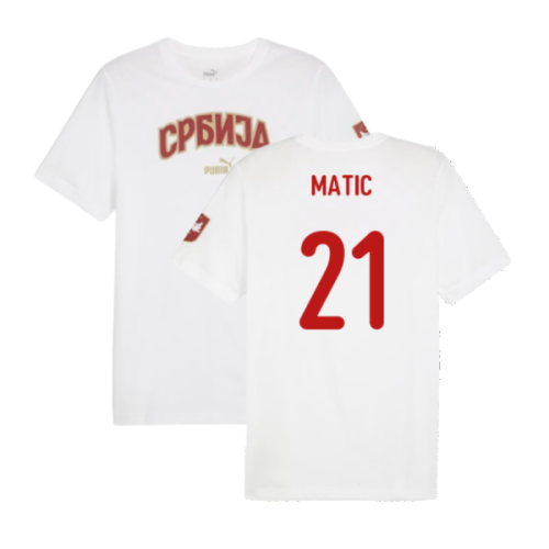 2024-2025 Serbia FtblIcons Tee (White) (Matic 21)