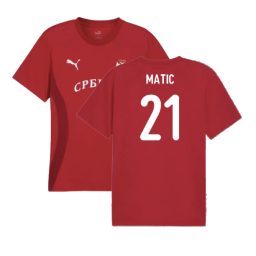 2024-2025 Serbia Pre-Match Jersey (Dark Cherry) (Matic 21)