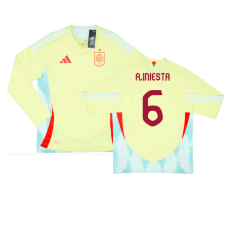 2024-2025 Spain Authentic Long Sleeve Away Shirt (A.Iniesta 6)