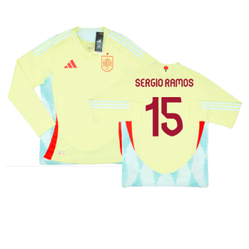 2024-2025 Spain Authentic Long Sleeve Away Shirt (Sergio Ramos 15)