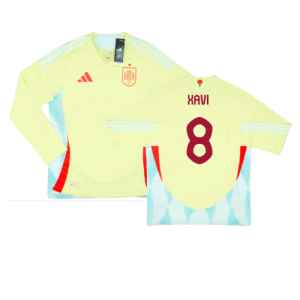 2024-2025 Spain Authentic Long Sleeve Away Shirt (Xavi 8)