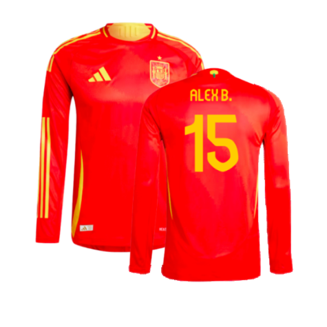 2024-2025 Spain Authentic Long Sleeve Home Shirt (Alex B. 15)