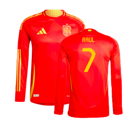 2024-2025 Spain Authentic Long Sleeve Home Shirt (Raul 7)