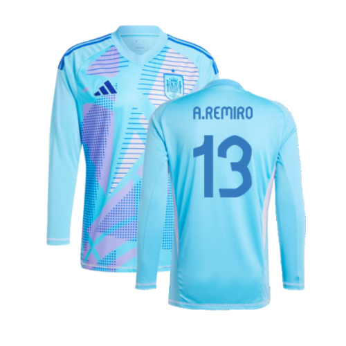 2024-2025 Spain Home LS Goalkeeper Shirt (Semi Blue) (A.Remiro 13)