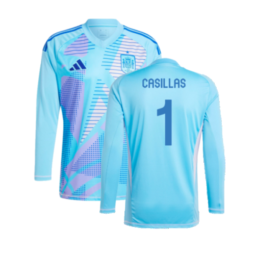 2024-2025 Spain Home LS Goalkeeper Shirt (Semi Blue) (Casillas 1)