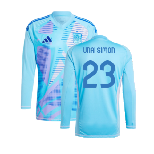 2024-2025 Spain Home LS Goalkeeper Shirt (Semi Blue) (Unai Simon 23)