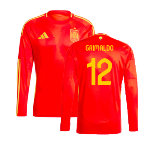 2024-2025 Spain Long Sleeve Home Shirt (Grimaldo 12)