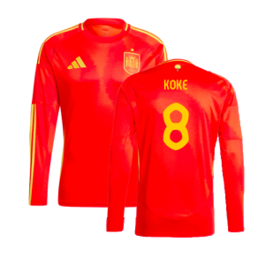 2024-2025 Spain Long Sleeve Home Shirt (Koke 8)