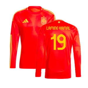 2024-2025 Spain Long Sleeve Home Shirt (Lamine Yamal 19)