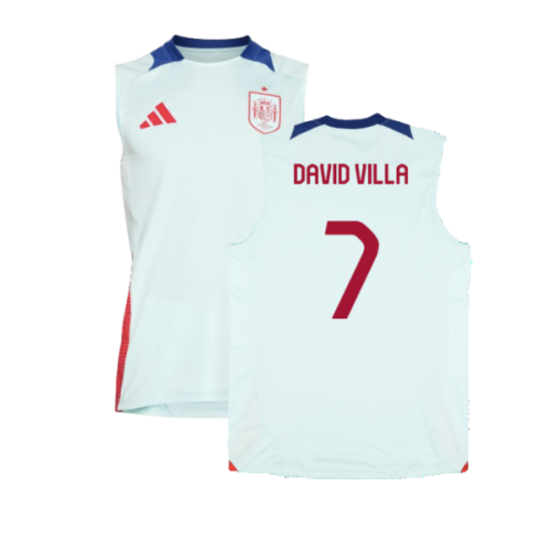 2024-2025 Spain Sleeveless Jersey (Mint) (David Villa 7)