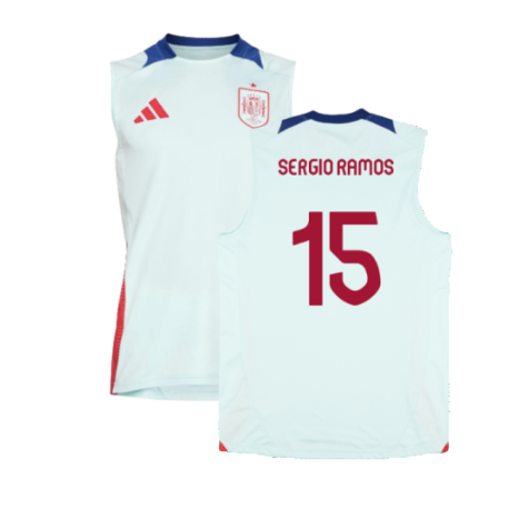 2024-2025 Spain Sleeveless Jersey (Mint) (Sergio Ramos 15)