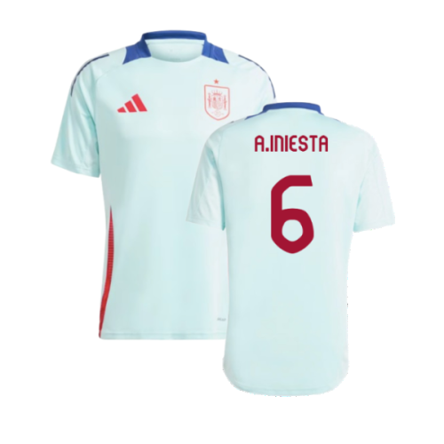 2024-2025 Spain Training Jersey (Halo Mint) (A.Iniesta 6)