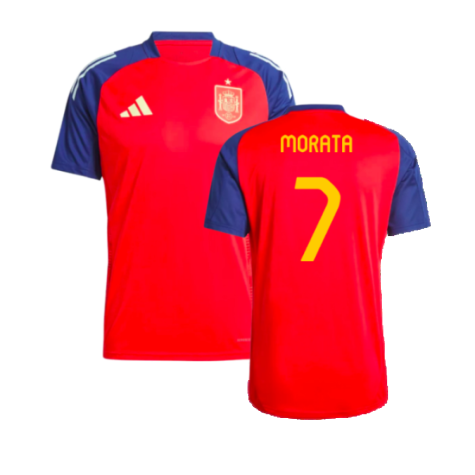 2024-2025 Spain Training Jersey (Red) (Morata 7)