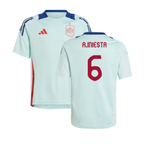 2024-2025 Spain Training Jersey (Turquoise) - Kids (A.Iniesta 6)