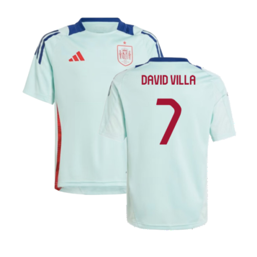 2024-2025 Spain Training Jersey (Turquoise) - Kids (David Villa 7)