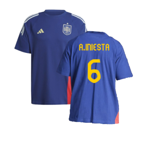 2024-2025 Spain Training Tee (Blue) (A.Iniesta 6)