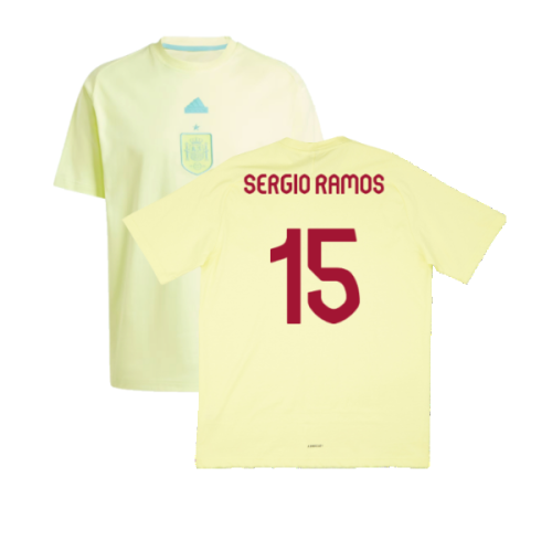 2024-2025 Spain Travel Tee (Yellow) (Sergio Ramos 15)