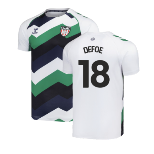 2024-2025 Sunderland Away Pre-Match Shirt (White) (Defoe 18)