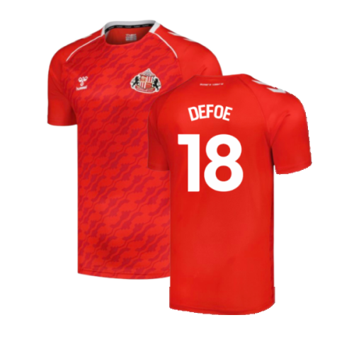 2024-2025 Sunderland Home Pre-Match Shirt (Red) (Defoe 18)