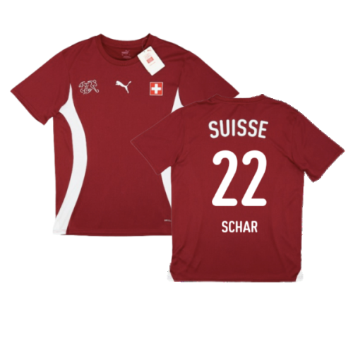 2024-2025 Switzerland Pre-Match Jersey (Red) (Schar 22)