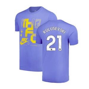 2024-2025 Tottenham Hotspur Futura T-Shirt (Sky Blue) (Kulusevski 21) 2024-2025 Tottenham Hotspur Futura T-Shirt (Sky Blue) (Kulusevski 21)