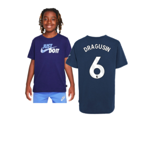 2024-2025 Tottenham Hotspur Just Do It T-Shirt (Navy) - Kids (Dragusin 6)