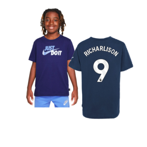 2024-2025 Tottenham Hotspur Just Do It T-Shirt (Navy) - Kids (Richarlison 9)