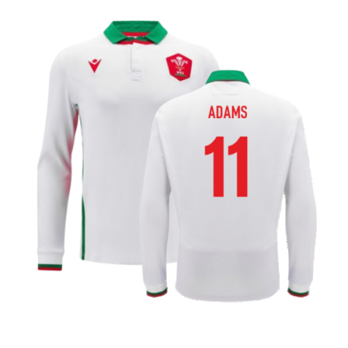 2024-2025 Wales Away Cotton LS Rugby Shirt (Adams 11)