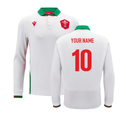 2024-2025 Wales Away Cotton LS Rugby Shirt (Your Name)