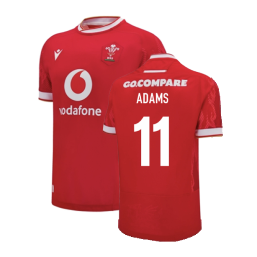 2024-2025 Wales Home Poly Replica Rugby Shirt (Adams 11)