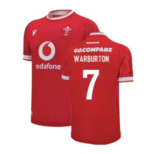 2024-2025 Wales Home Poly Replica Rugby Shirt (Warburton 7)