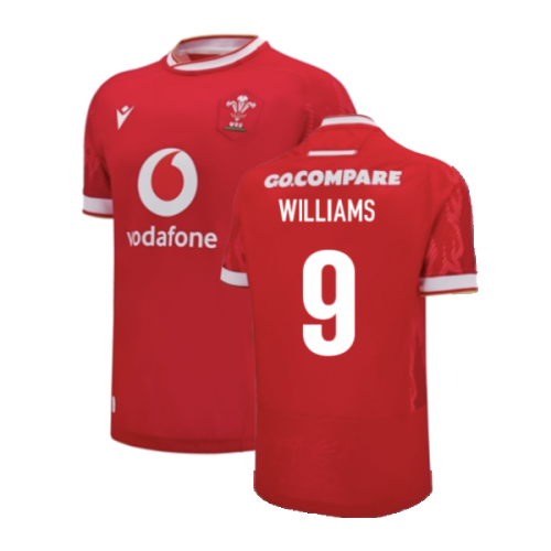 2024-2025 Wales Home Poly Replica Rugby Shirt (Williams 9)