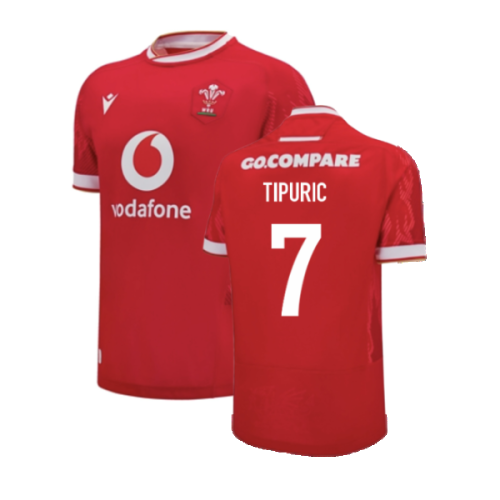 2024-2025 Wales Home Poly Rugby Shirt (Kids) (Tipuric 7)