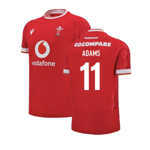 2024-2025 Wales Rugby Home Slim Fit Shirt (Adams 11)