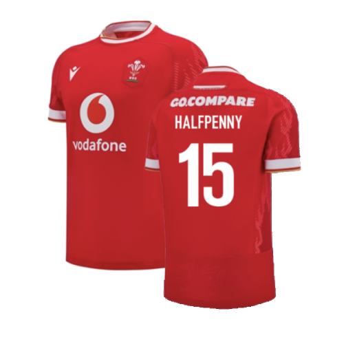 2024-2025 Wales Rugby Home Slim Fit Shirt (Halfpenny 15)