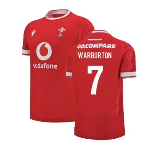 2024-2025 Wales Rugby Home Slim Fit Shirt (Warburton 7)