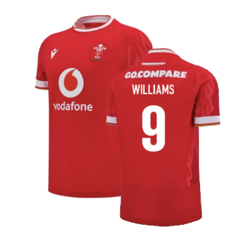 2024-2025 Wales Rugby Home Slim Fit Shirt (Williams 9)