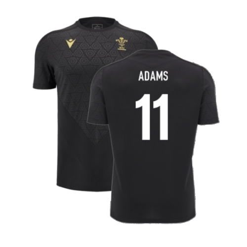 2024-2025 Wales Rugby Poly Training Shirt (Black) (Adams 11)